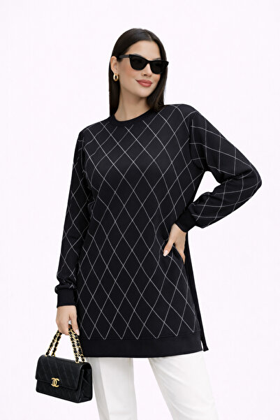 PIOVE تونيك بأكمام طويلة ومرسوم بنقوش - دايموند فلو