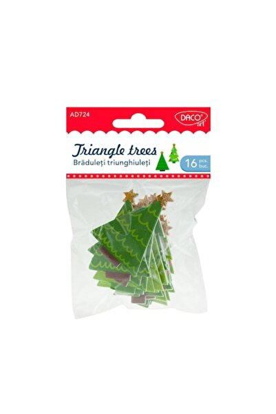 Daco Forme din spumă adezivă, set de 16 bucăți, triunghiuri de brad de Crăciu...