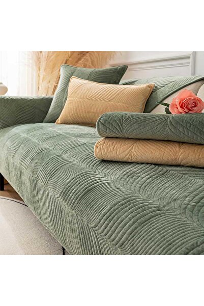 Other Waterproof Pillowcase - Plus Swan, Non-Slip, Soft - Green, 45x45 cm