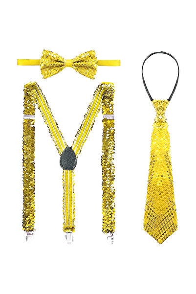 Other Set Accesorii Petrecere - Papion, Bretele, Cravată cu Paiete - Revelion...