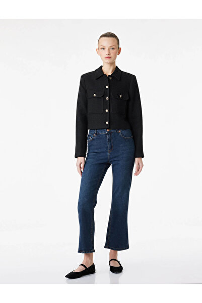 Koton Dar Kesim Normal Bel Cepli İspanyol Paça Jean Pantolon - Flare Jeans
