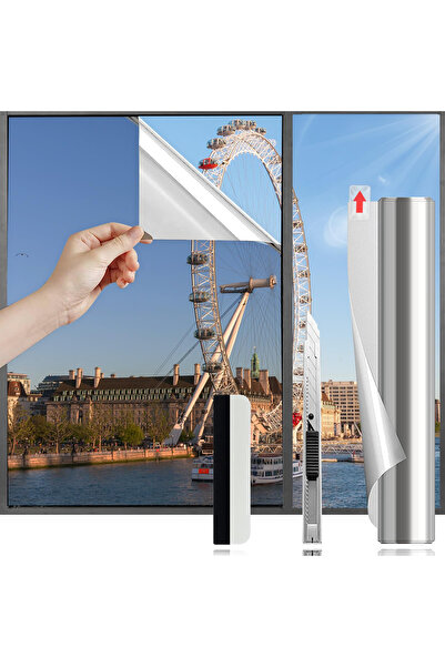 Other Venetian Mirror Window Film - UV Protection, Thermal, No Adhesive - Sil...