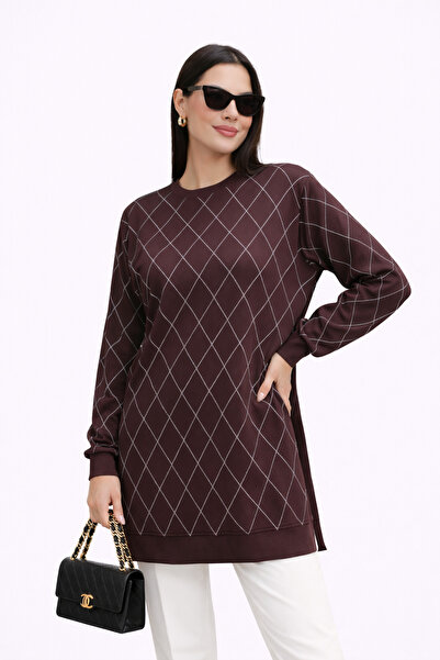 PIOVE Patterned Long Sleeve Tunic – Diamond Flow