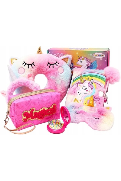 Other Set Cadou Unicorn Fetițe - Pernă Gât, Jurnal cu Lacăt și Accesorii - 6 ...