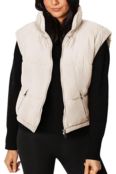 Other Women's Down Jacket - Detachable Sleeves, Polyester, Autumn-Winter - Wh...