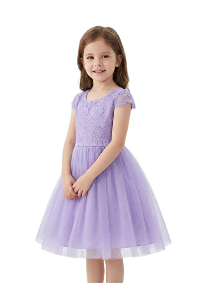Other Rochie Fetițe Ocazie - Tulle și Dantelă Florală, Căptușeală Bumbac - Vi...