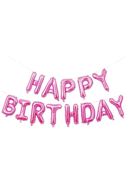 Other Banner Baloane Happy Birthday - Folie Aluminiu, Roz Metalizat, 13 Liter...