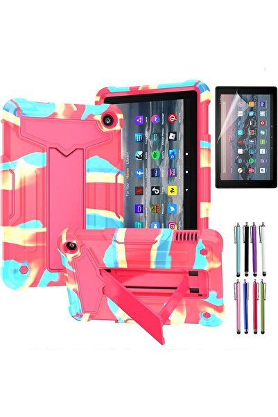 Other Husă Fire 7 7.0 - Blindată, Silicon și Plastic, cu Suport, Roz