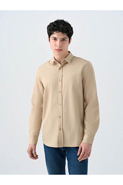 Loft 26Yp69000296 Light Brown Men's Shirt Lf2038615