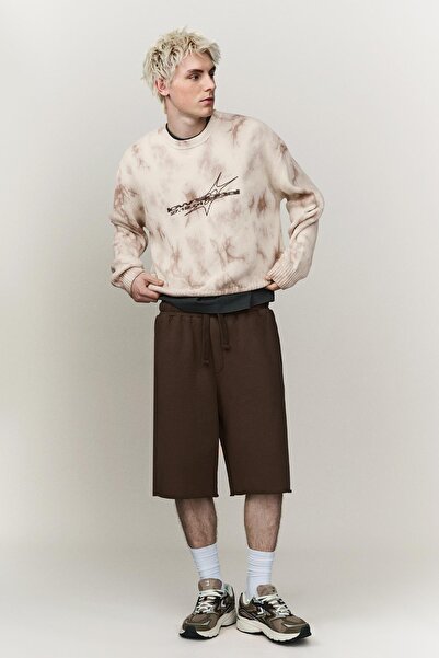 Bershka Bisiklet yaka baskılı kazak