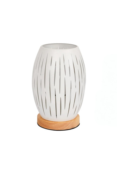 Other Modern Table Lamp - Wood and Metal, Cage Design, E27 Socket, 22x16 cm, ...