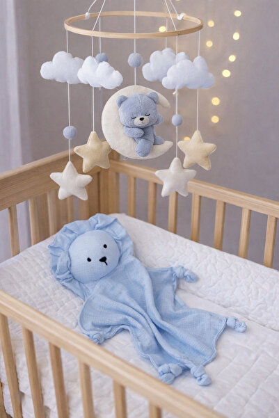LusnikaStore Beşik Dönencesi Keçe Ve Uyku Arkadaşı Müslin (MÜZİKLİ)