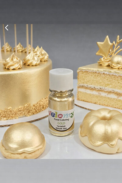 velomy Açık Renk Altın Boya 4 gr Gıdayla Temasa Uygun Yeni Açık Ton