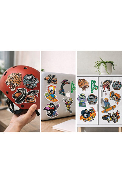 Limitless Design مجموعة ملصقات ذات طابع فن التزلج وفن الشارع مقاس 22x30 سم - ...