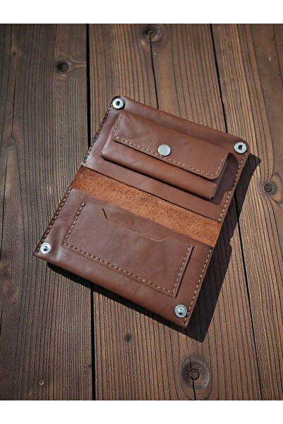 Kurtay Leather %100 Gerçek Deri El Yapımı Tütün Kesesi – Kiremit