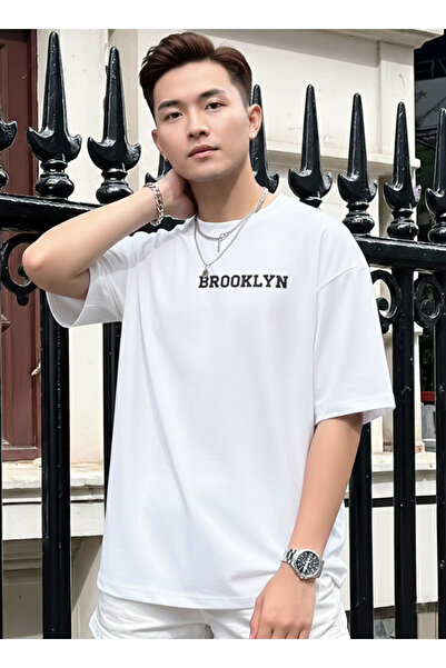 KVİNS Brooklyn Printed Oversize Black Men's T-Shirt - Cotton Street Style