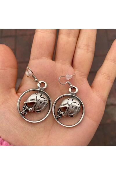 harmony factory Skull Medallion Earring