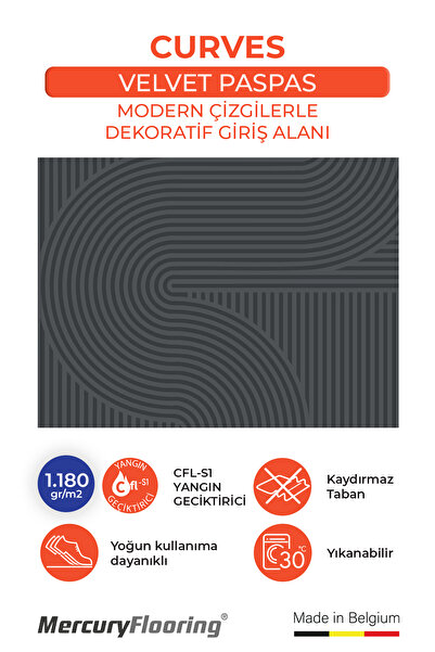 Zemincim Curves Paspas – Modern Çizgilerle Dekoratif Giriş Alanı