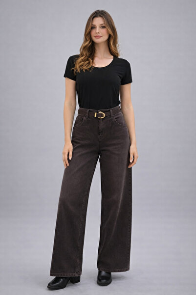Rich Star Belted Ribbed Wide Leg Jeans