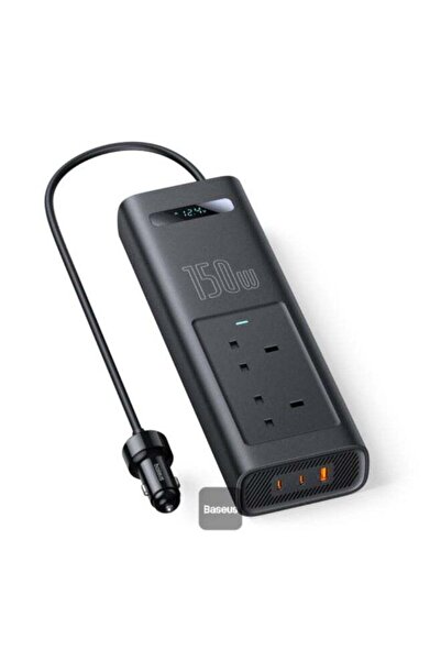 Generic Baseus 150W 12V DC Smart Display Car Power Inverter Black