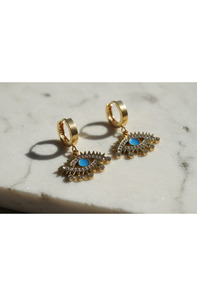 Niormiagifts Steel Evil Eye Earrings