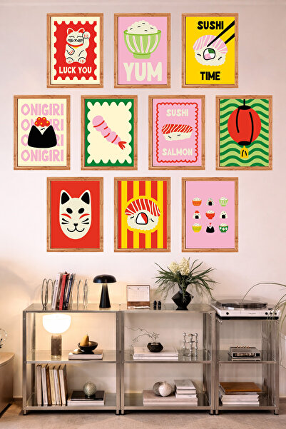 UNT 10-Frame Look Kitchen |   Modern |   Retro Wall Poster Painting Set – 15X...