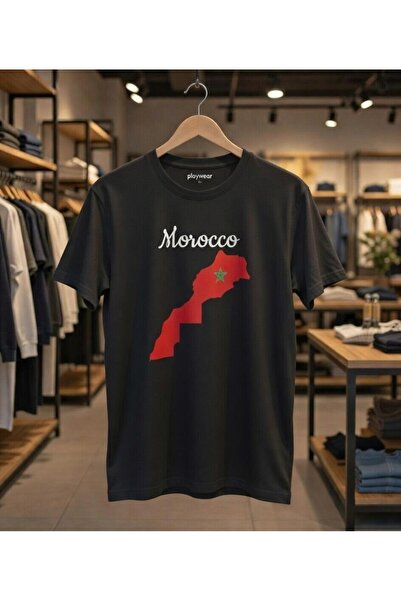 playwear تي شيرت مطبوع بتصميم خريطة المغرب من Bol Kalıp
