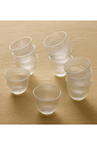 Generic Swirl 12-Piece Glass Qahwa Cup Set - 60 ml, Serves 12