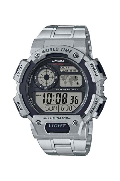 Casio Men's Water Resistant Digital Watch AE-1400WHD-1AVDF - 48 mm - Silver