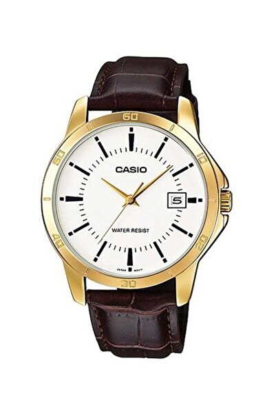 Casio Men's Leather Analog Quartz Watch Set