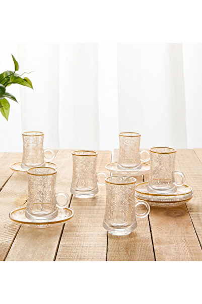 Generic Milad 12-Piece Glass Istikan Set - 120 ml, Serves 6