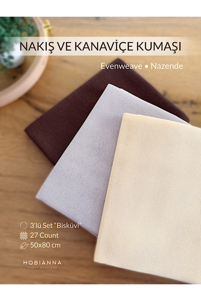 Hobianna Evenweave Nakış ve Kanaviçe Kumaş Seti, 27 Count