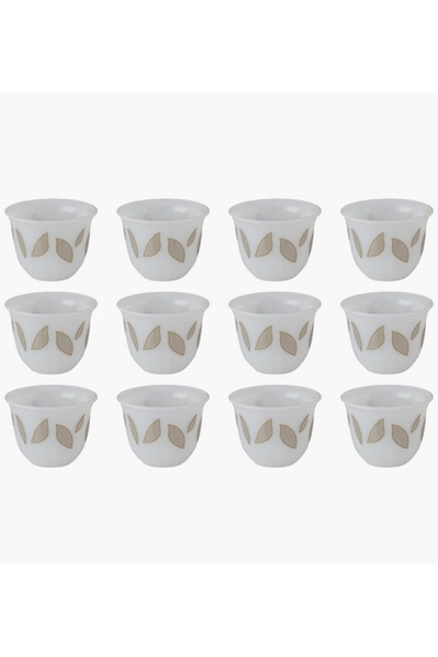 Generic Al Saif 12-Piece Porcelain Qahwa Cup Set - Large