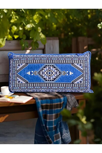 Şark köşesi dekoratif kilim desenli sırt yastığı 42×95 süngerli fermuarlı dır yıkanabilir