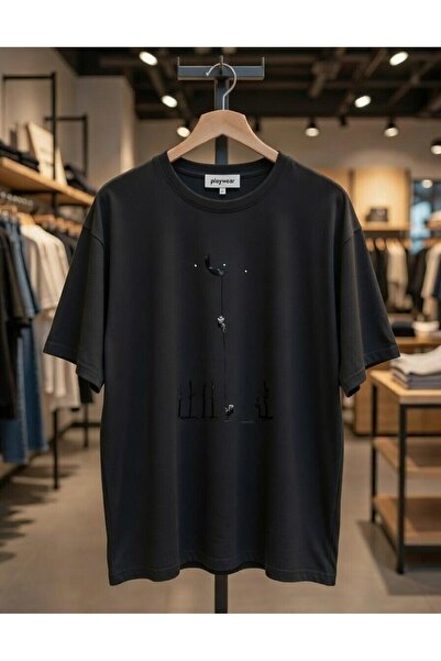 playwear Μπλουζάκι με στάμπα Bol Kalıp Özgür Παλαιστίνη, μαύρο, με σχέδιο