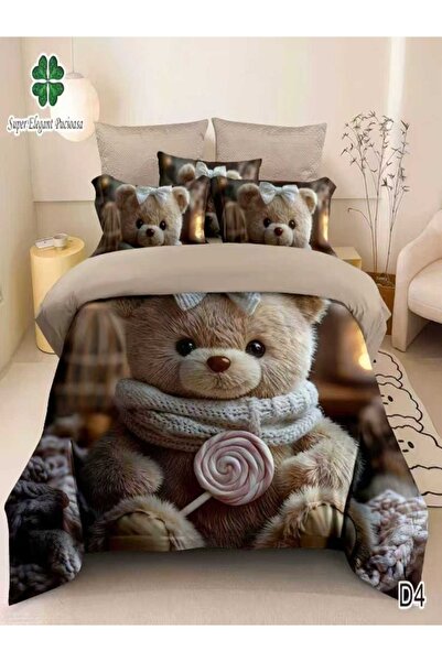 Pucioasa Premium 3D Duvet Cover Set with Stretchy Sheet – 6 Piece Set