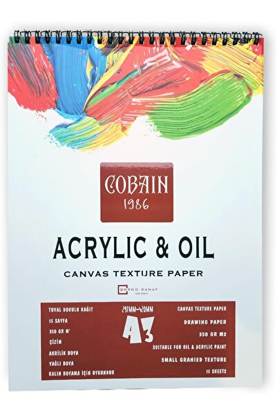 Bordosanat Cobain 1986 Akrilik Boya Defteri A3 (29,7x42CM) Yağlıboya Tuval Do...