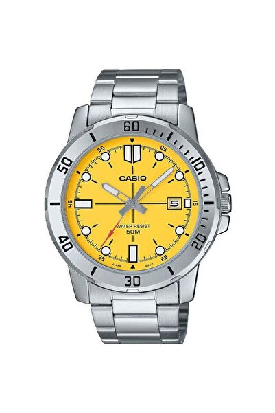 Casio Quartz Analog Watch with Yellow Dial for Men