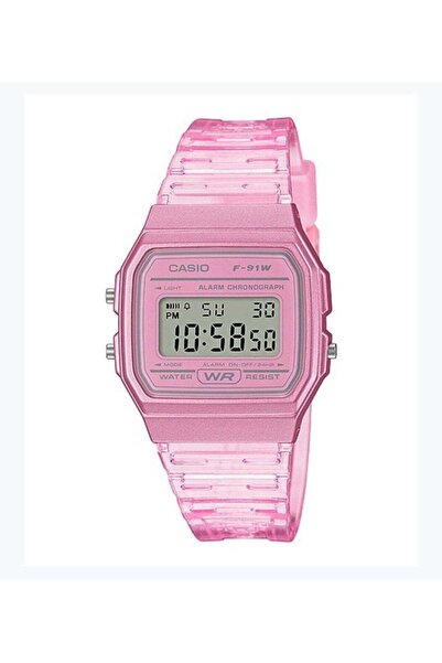 Casio Women's Pink Digital Resin Strap Watch -F-91WS-4DF