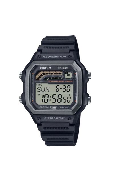 Casio General Digital Black Resin Strap Men Watch WS-1600H-1AVDF