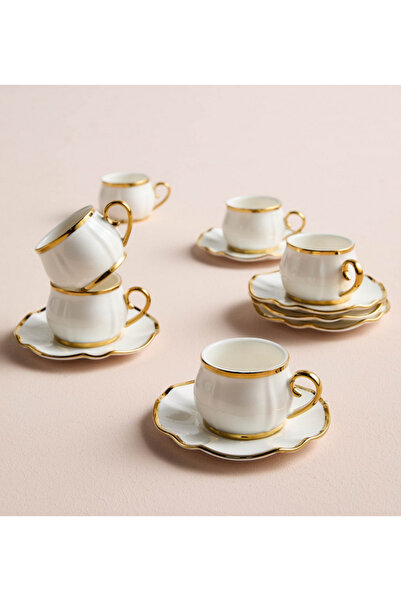 Generic Sama 12-Piece Porcelain Espresso Set - 90 ml, Serves 6