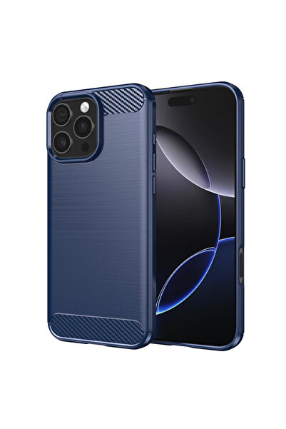 Techsuit Carcasă din silicon Carbon pentru iPhone 16 Pro Max, albastră