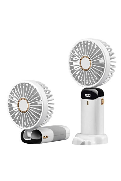 Techsuit Mini ventilator de birou silențios cu afișaj LED N15, alb