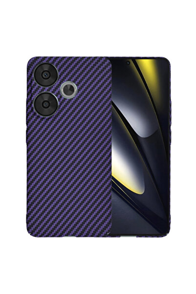 Techsuit Carcasă Xiaomi Poco F6 din fibră de carbonită, violet