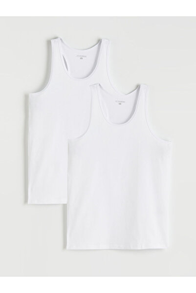 LC Waikiki Nevavm U-Neck Combed Cotton Men's Undershirt 2-Pack
