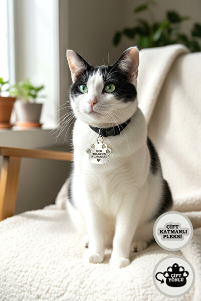 GAGGA GIFT Kişiye Özel Pati Figürlü Pleksi Kedi & Köpek Künyesi – İsim ve Num...