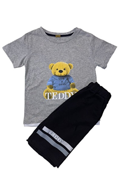 GENERAL Boys' T-shirt and shorts set with a bear print - sizes 6-9 years