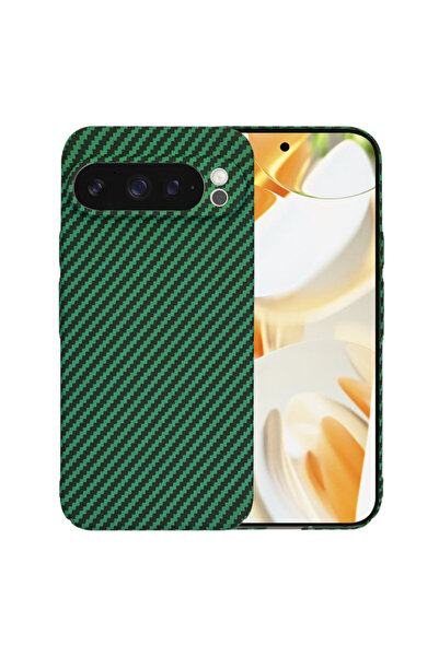 Techsuit Carcasă din fibră de carbonită pentru Google Pixel 9 Pro, verde