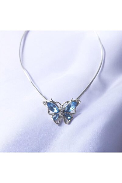 escoines koleksiyon Escoines Blue Butterfly Motif Jewelry Set 3996369975Db47F28E
