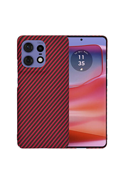 Techsuit Motorola Edge 50 Pro, карбонитов фибростъклен корпус, червен